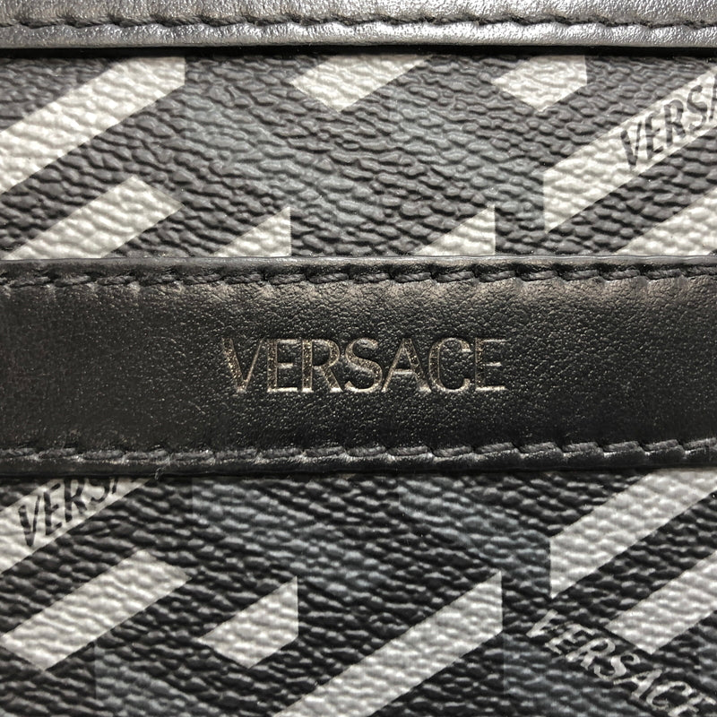 【中古品】【メンズ/レディース】 VERSACE ヴェルサーチェ La Greca グレカ ラウンドファスナー ウォレット 長財布 181-260709-rs-02-fur カラー：ブラック/グレー系 万代Net店