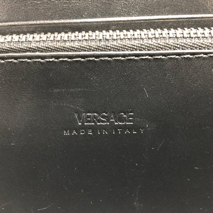 【中古品】【メンズ/レディース】 VERSACE ヴェルサーチェ La Greca グレカ ラウンドファスナー ウォレット 長財布 181-260709-rs-02-fur カラー：ブラック/グレー系 万代Net店