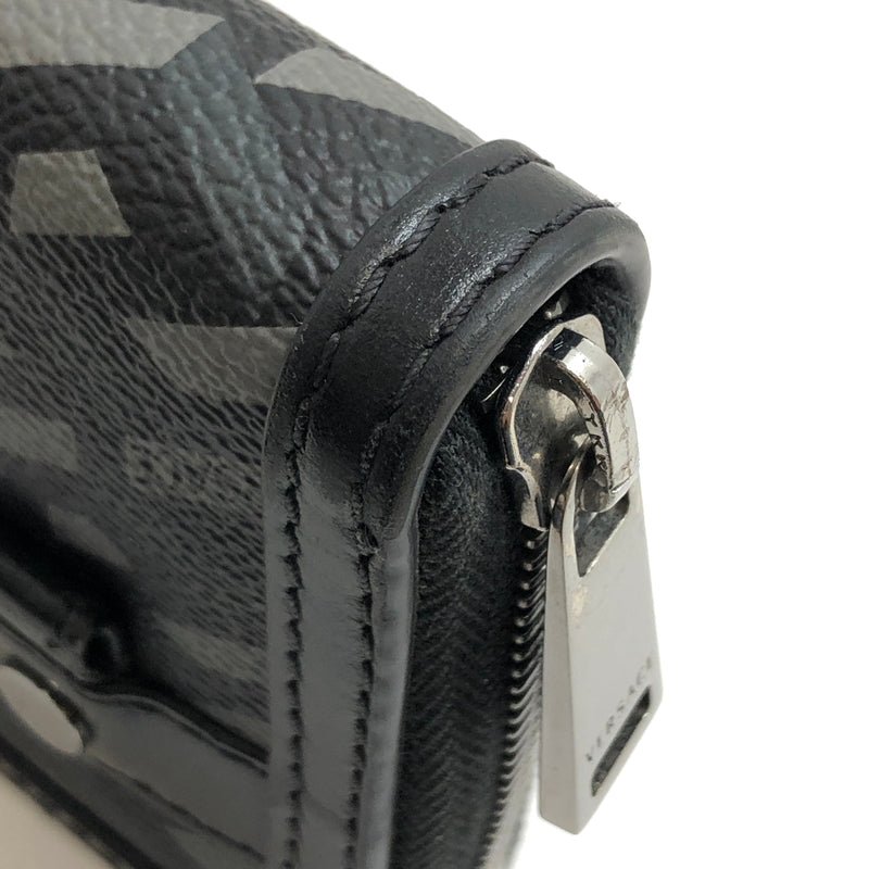 【中古品】【メンズ/レディース】 VERSACE ヴェルサーチェ La Greca グレカ ラウンドファスナー ウォレット 長財布 181-260709-rs-02-fur カラー：ブラック/グレー系 万代Net店