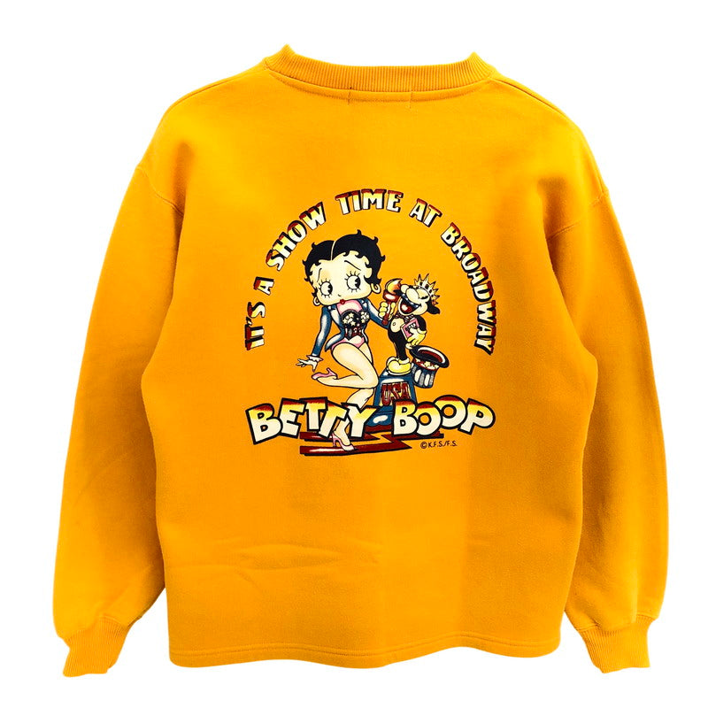 【現状渡し品】【メンズ】 BACK PRINT SWEATSHIRT スウェット トレーナー 長袖 トップス 古着 ヴィンテージ系 146-260421-rs-06-fur サイズ：M カラー：イエロー系 万代Net店