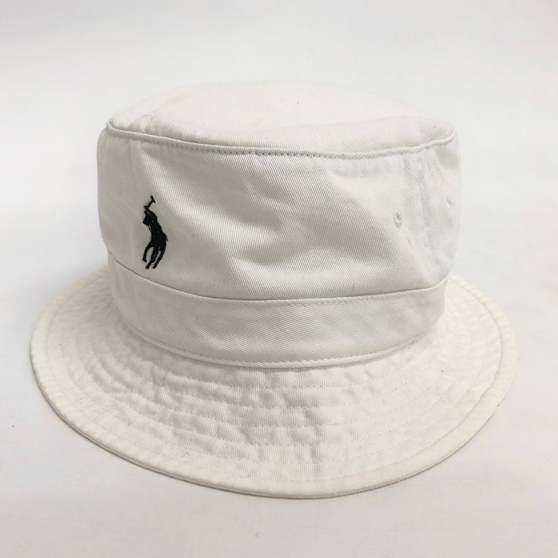 【中古品】【メンズ/レディース】 POLO RALPH LAUREN ポロ・ラルフローレン PONY EMBROIDERY BUCKET HAT バケットハット 帽子 アクセサリー 185-260709-rs-03-fur サイズ：L/XL 61cm カラー：ホワイト 万代Net店