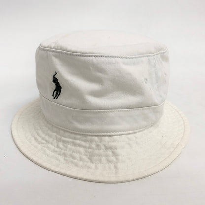 【中古品】【メンズ/レディース】 POLO RALPH LAUREN ポロ・ラルフローレン PONY EMBROIDERY BUCKET HAT バケットハット 帽子 アクセサリー 185-260709-rs-03-fur サイズ：L/XL 61cm カラー：ホワイト 万代Net店