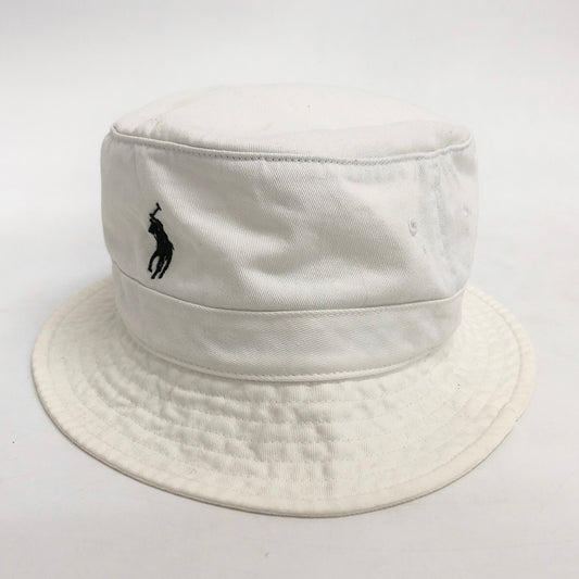【中古品】【メンズ/レディース】 POLO RALPH LAUREN ポロ・ラルフローレン PONY EMBROIDERY BUCKET HAT バケットハット 帽子 アクセサリー 185-260709-rs-03-fur サイズ：L/XL 61cm カラー：ホワイト 万代Net店