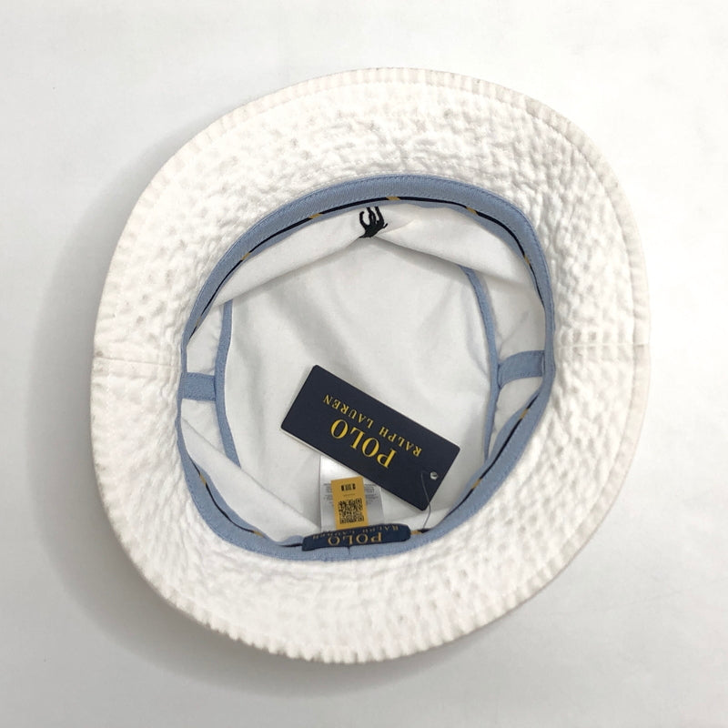 【中古品】【メンズ/レディース】 POLO RALPH LAUREN ポロ・ラルフローレン PONY EMBROIDERY BUCKET HAT バケットハット 帽子 アクセサリー 185-260709-rs-03-fur サイズ：L/XL 61cm カラー：ホワイト 万代Net店