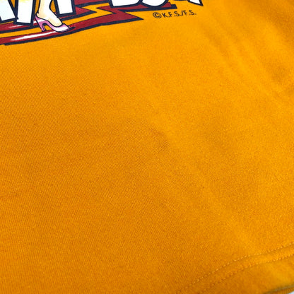 【現状渡し品】【メンズ】 BACK PRINT SWEATSHIRT スウェット トレーナー 長袖 トップス 古着 ヴィンテージ系 146-260421-rs-06-fur サイズ：M カラー：イエロー系 万代Net店