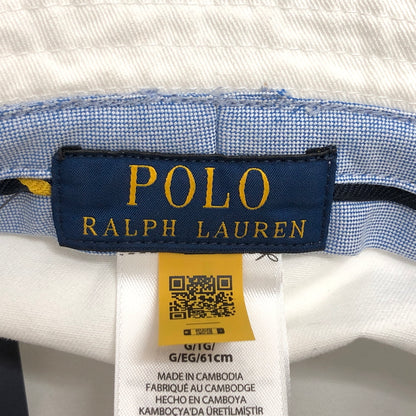 【中古品】【メンズ/レディース】 POLO RALPH LAUREN ポロ・ラルフローレン PONY EMBROIDERY BUCKET HAT バケットハット 帽子 アクセサリー 185-260709-rs-03-fur サイズ：L/XL 61cm カラー：ホワイト 万代Net店