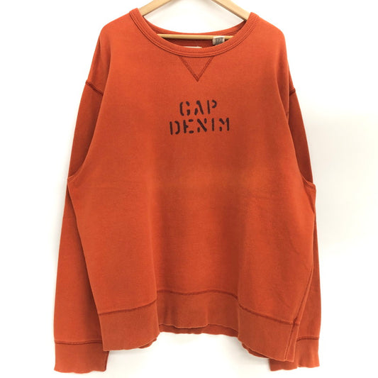 【現状渡し品】【メンズ】 GAP DENIM CREWNECK SWEATSHIRT スウェット トレーナー 小文字タグ 長袖 トップス 古着 ヴィンテージ系 146-260421-rs-07-fur サイズ：XXL カラー：オレンジ系 万代Net店