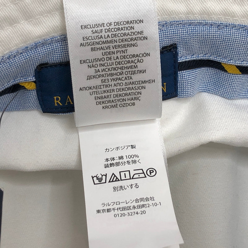 【中古品】【メンズ/レディース】 POLO RALPH LAUREN ポロ・ラルフローレン PONY EMBROIDERY BUCKET HAT バケットハット 帽子 アクセサリー 185-260709-rs-03-fur サイズ：L/XL 61cm カラー：ホワイト 万代Net店