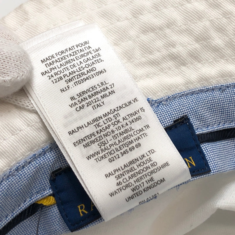 【中古品】【メンズ/レディース】 POLO RALPH LAUREN ポロ・ラルフローレン PONY EMBROIDERY BUCKET HAT バケットハット 帽子 アクセサリー 185-260709-rs-03-fur サイズ：L/XL 61cm カラー：ホワイト 万代Net店