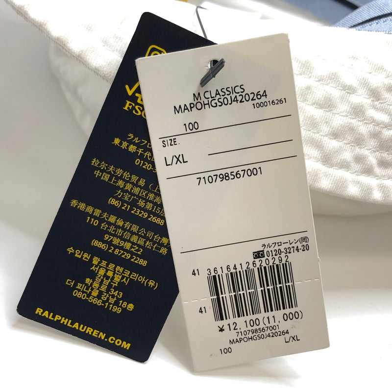 【中古品】【メンズ/レディース】 POLO RALPH LAUREN ポロ・ラルフローレン PONY EMBROIDERY BUCKET HAT バケットハット 帽子 アクセサリー 185-260709-rs-03-fur サイズ：L/XL 61cm カラー：ホワイト 万代Net店