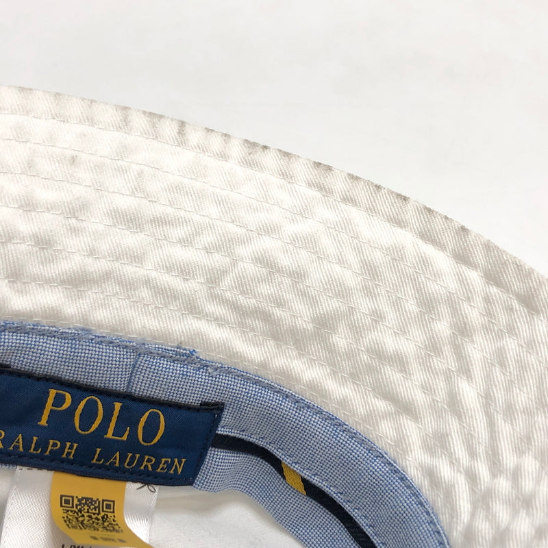 【中古品】【メンズ/レディース】 POLO RALPH LAUREN ポロ・ラルフローレン PONY EMBROIDERY BUCKET HAT バケットハット 帽子 アクセサリー 185-260709-rs-03-fur サイズ：L/XL 61cm カラー：ホワイト 万代Net店