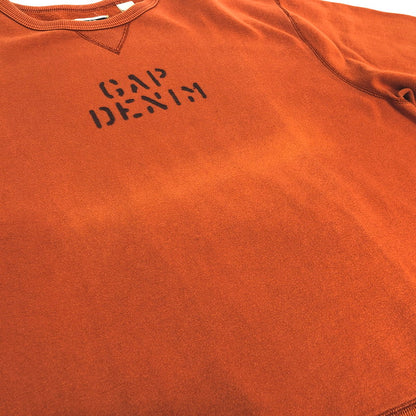 【現状渡し品】【メンズ】 GAP DENIM CREWNECK SWEATSHIRT スウェット トレーナー 小文字タグ 長袖 トップス 古着 ヴィンテージ系 146-260421-rs-07-fur サイズ：XXL カラー：オレンジ系 万代Net店