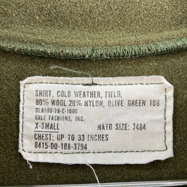 【中古品】【メンズ】 U.S.ARMY 8415-00-188-3794 DLA100-78-C-1005 L/S MILITARY SHIRT ミリタリーシャツ 146-260110-WA-01-iwa サイズ：XS カラー：オリーブグリーン 万代Net店