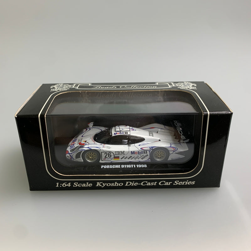 【現状渡し品】 Kyosho 京商 1/64 ポルシェ911 GT1 1998 ル・マン No.26(ホワイト) ミニカー 061-260427-AS-20-min 万代Net店