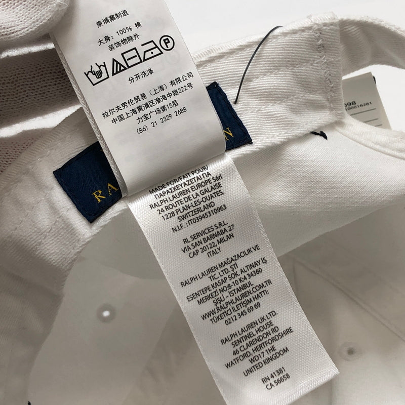 【中古品】【メンズ/レディース】 POLO RALPH LAUREN ポロ・ラルフローレン LOGO BB CAP キャップ 帽子 アクセサリー 185-260709-rs-04-fur サイズ：ONE SIZE(59cm) カラー：ホワイト 万代Net店
