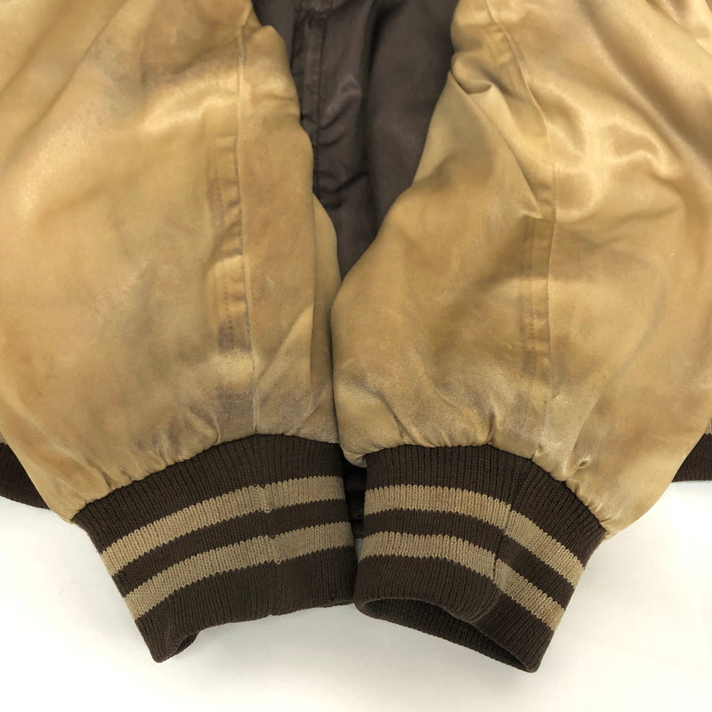 【ジャンク品】【メンズ】 USED スカジャン 龍刺繍 ブルゾン アウター 古着 145-260709-rs-06-fur サイズ：不明 カラー：ブラウン/ゴールド系 万代Net店