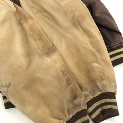 【ジャンク品】【メンズ】 USED スカジャン 龍刺繍 ブルゾン アウター 古着 145-260709-rs-06-fur サイズ：不明 カラー：ブラウン/ゴールド系 万代Net店