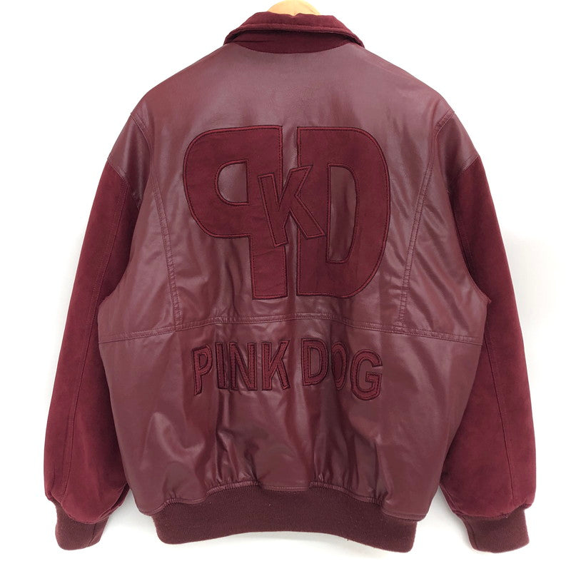 【現状渡し品】【メンズ】 PINK DOG ピンクドッグ JACKET ジャケット ブルゾン 刺繍 アウター ヴィンテージ系 146-250808-rs-01-fur サイズ：L カラー：ワインレッド系 万代Net店
