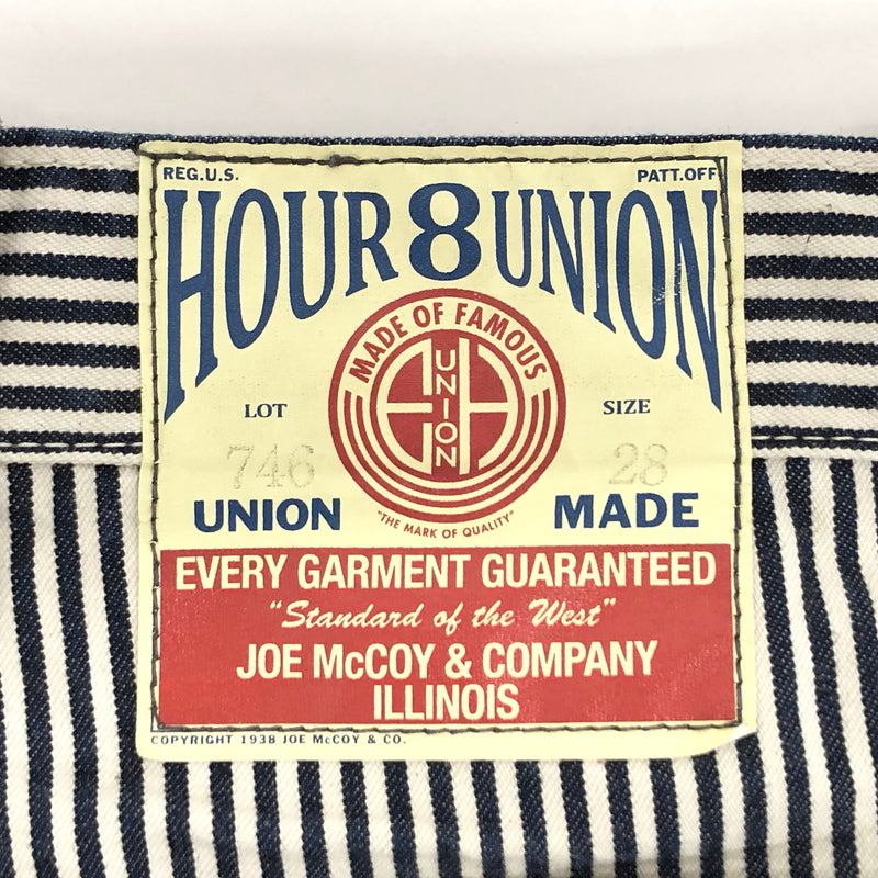 【中古品】【メンズ】 JOE MCCOY ジョーマッコイ 8HOUR UNION HALF PANTS LOT746 エイトアワーユニオン ハーフパンツ ヒッコリー ボトムス 古着 156-260709-rs-09-fur サイズ：28 カラー：ヒッコリー 万代Net店