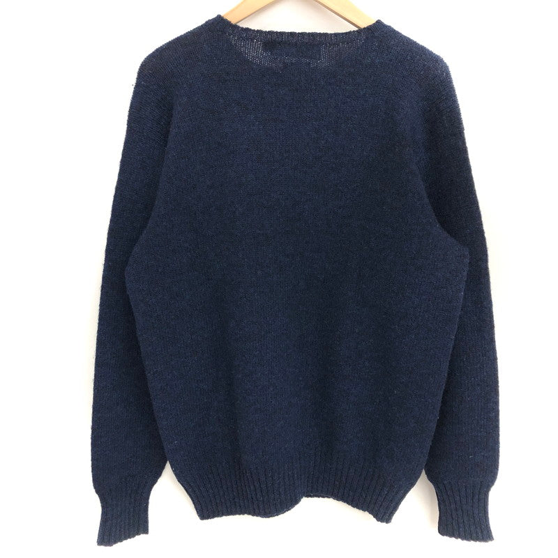 【中古品】【メンズ】 POLO RALPH LAUREN ポロ・ラルフローレン 90S FROM SCOTTISH YARN WOOL KNIT ニット セーター 長袖 トップス 古着 ヴィンテージ系 146-260422-rs-07-fur サイズ：L カラー：ネイビー 万代Net店