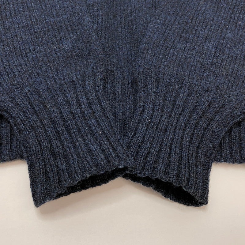 【中古品】【メンズ】 POLO RALPH LAUREN ポロ・ラルフローレン 90S FROM SCOTTISH YARN WOOL KNIT ニット セーター 長袖 トップス 古着 ヴィンテージ系 146-260422-rs-07-fur サイズ：L カラー：ネイビー 万代Net店