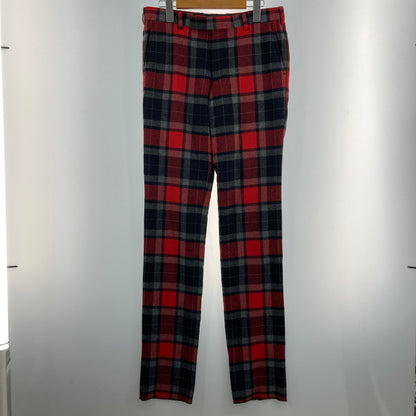 【中古品】【メンズ】 JOHN LAWRENCE SULLIVAN ジョンローレンスサリバン チェックパンツ 152-260111-WA-03-iwa サイズ：36 カラー：レッド ブラック系 万代Net店
