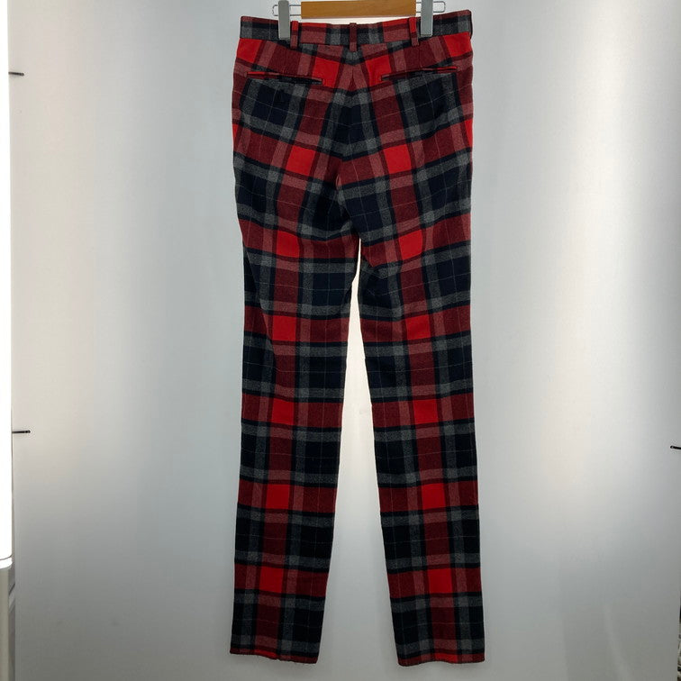 【中古品】【メンズ】 JOHN LAWRENCE SULLIVAN ジョンローレンスサリバン チェックパンツ 152-260111-WA-03-iwa サイズ：36 カラー：レッド ブラック系 万代Net店