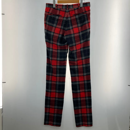 【中古品】【メンズ】 JOHN LAWRENCE SULLIVAN ジョンローレンスサリバン チェックパンツ 152-260111-WA-03-iwa サイズ：36 カラー：レッド ブラック系 万代Net店