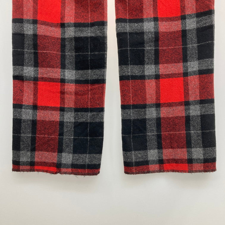 【中古品】【メンズ】 JOHN LAWRENCE SULLIVAN ジョンローレンスサリバン チェックパンツ 152-260111-WA-03-iwa サイズ：36 カラー：レッド ブラック系 万代Net店