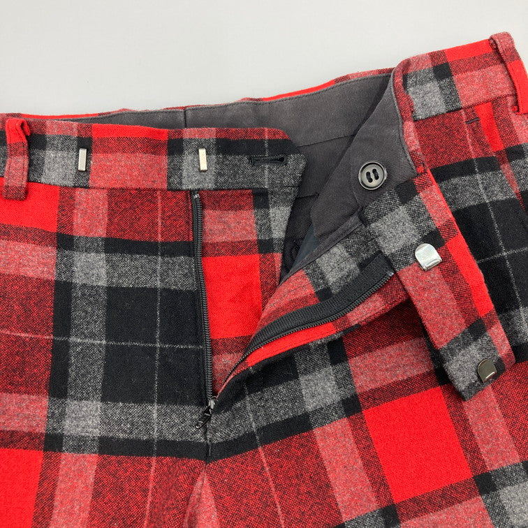 【中古品】【メンズ】 JOHN LAWRENCE SULLIVAN ジョンローレンスサリバン チェックパンツ 152-260111-WA-03-iwa サイズ：36 カラー：レッド ブラック系 万代Net店