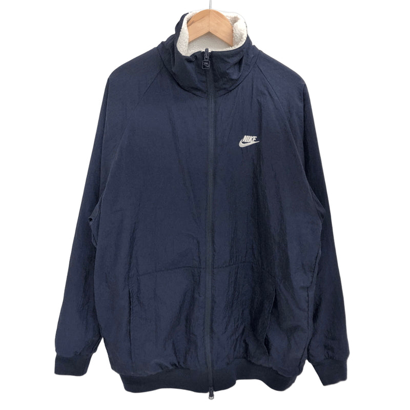 【現状渡し品】【メンズ】 NIKE ナイキ BIG SWOOSH BOA JACKET BQ6546-114 ビッグスウッシュ リバーシブル ボアジャケット アウター 古着 148-261005-rs-03-fur サイズ：XL カラー：ホワイト/ネイビー 万代Net店