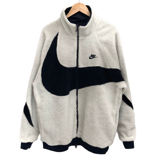 【現状渡し品】【メンズ】 NIKE ナイキ BIG SWOOSH BOA JACKET BQ6546-114 ビッグスウッシュ リバーシブル ボアジャケット アウター 古着 148-261005-rs-03-fur サイズ：XL カラー：ホワイト/ネイビー 万代Net店