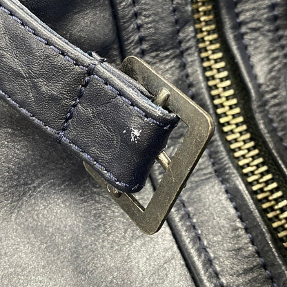 【中古品】【メンズ】 LIUGOO LEATHERS リューグーレザーズ QUILTING LINER LEATHER JACKET キルティング ライナー レザー ジャケット アウター 147-260530-kh-15-izu サイズ：LL カラー：ネイビー 万代Net店