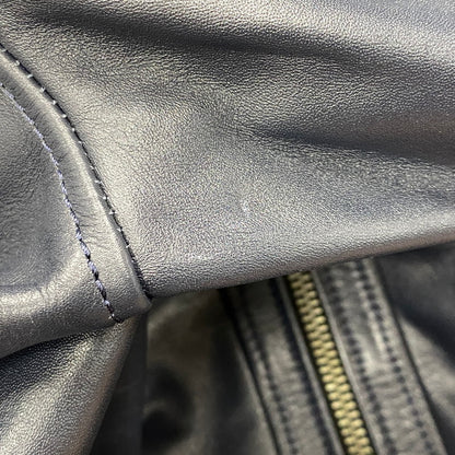 【中古品】【メンズ】 LIUGOO LEATHERS リューグーレザーズ QUILTING LINER LEATHER JACKET キルティング ライナー レザー ジャケット アウター 147-260530-kh-15-izu サイズ：LL カラー：ネイビー 万代Net店