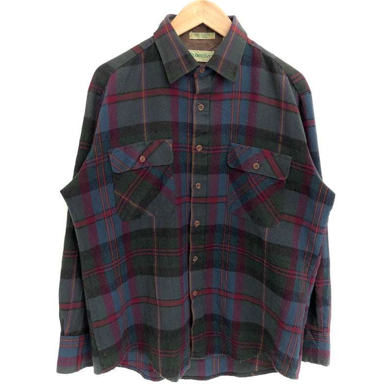 【中古品】【メンズ】 ST.JOHN’S BAY セントジョンズベイ 80S ACRYLIC CHECK SHIRT チェックシャツ 長袖 トップス ヴィンテージ 146-260423-rs-06-fur サイズ：L カラー：マルチカラー 万代Net店