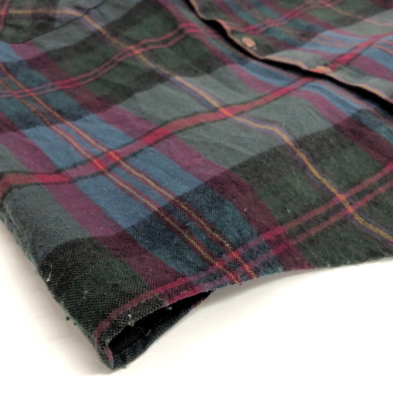 【中古品】【メンズ】 ST.JOHN’S BAY セントジョンズベイ 80S ACRYLIC CHECK SHIRT チェックシャツ 長袖 トップス ヴィンテージ 146-260423-rs-06-fur サイズ：L カラー：マルチカラー 万代Net店