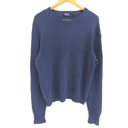【中古品】【メンズ】 POLO RALPH LAUREN ポロ・ラルフローレン 90S COTTON KNIT ニット セーター 長袖 トップス 古着 ヴィンテージ 146-260423-rs-08-fur サイズ：M カラー：ブルー系 万代Net店