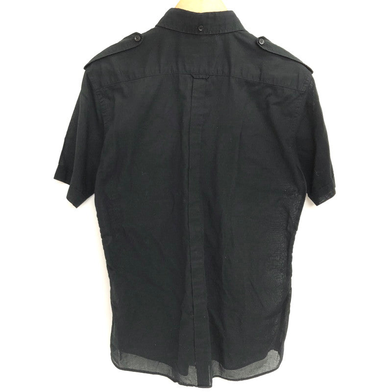 【現状渡し品】【メンズ】 Ben Sherman ベンシャーマン × LOUNGE LIZARD S/S SHIRT 半袖 シャツ トップス シースルー 透け感 140-251118-rs-08-fur サイズ：2 カラー：ブラック 万代Net店