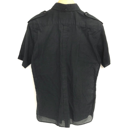 【現状渡し品】【メンズ】 Ben Sherman ベンシャーマン × LOUNGE LIZARD S/S SHIRT 半袖 シャツ トップス シースルー 透け感 140-251118-rs-08-fur サイズ：2 カラー：ブラック 万代Net店