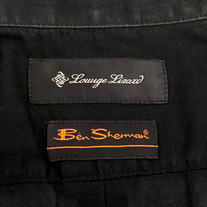 【現状渡し品】【メンズ】 Ben Sherman ベンシャーマン × LOUNGE LIZARD S/S SHIRT 半袖 シャツ トップス シースルー 透け感 140-251118-rs-08-fur サイズ：2 カラー：ブラック 万代Net店