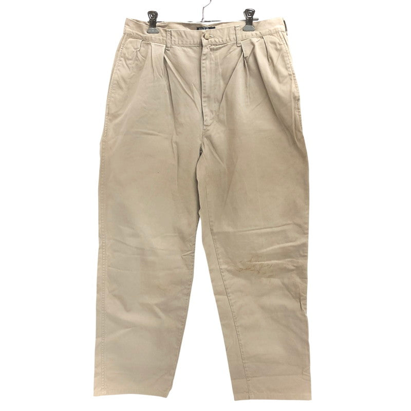 【現状渡し品】【メンズ】 POLO RALPH LAUREN ポロ・ラルフローレン 90S TWO-TUCK POLO CHINO PANTS チノパンツ ボトムス 古着 ヴィンテージ系 157-260424-rs-06-fur サイズ：34/34 カラー：ベージュ 万代Net店