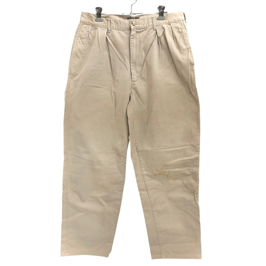 【現状渡し品】【メンズ】 POLO RALPH LAUREN ポロ・ラルフローレン 90S TWO-TUCK POLO CHINO PANTS チノパンツ ボトムス 古着 ヴィンテージ系 157-260424-rs-06-fur サイズ：34/34 カラー：ベージュ 万代Net店