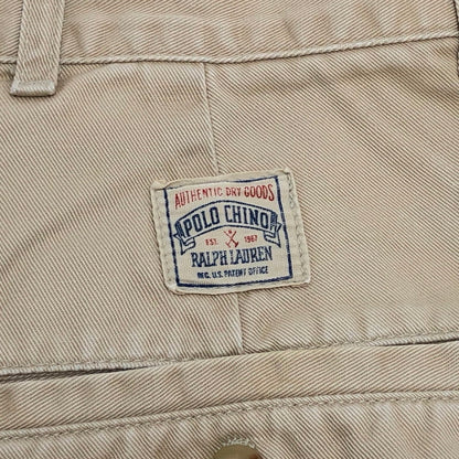 【現状渡し品】【メンズ】 POLO RALPH LAUREN ポロ・ラルフローレン 90S TWO-TUCK POLO CHINO PANTS チノパンツ ボトムス 古着 ヴィンテージ系 157-260424-rs-06-fur サイズ：34/34 カラー：ベージュ 万代Net店