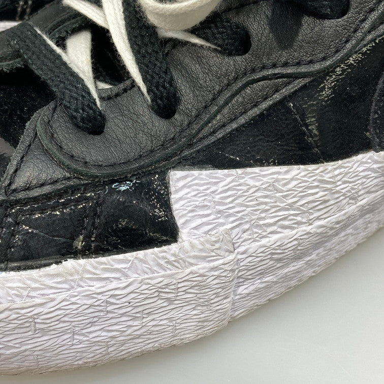 【中古品】【メンズ】 SACAI×NIKE DM6443-001 BLAZER LOW BLACK PATENT LEATHER スニーカー 本体のみ 160-260430-WA-03-iwa サイズ：30cm カラー：ブラック ホワイト 万代Net店