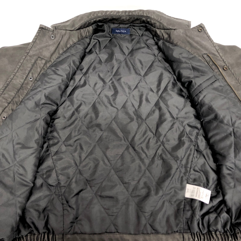 【中古品】【メンズ】 NAUTICA × FREAK'S STORE ノーティカ フリークスストア Faded Vegan Leather Blouson 243-1553 レザージャケット ブルゾン アウター 古着 147-261007-rs-05-fur サイズ：M カラー：ダークグレー系 万代Net店