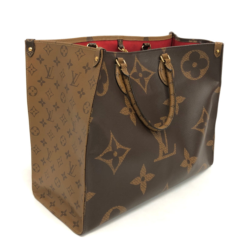 【中古品】【メンズ/レディース】 LOUIS VUITTON ルイ・ヴィトン M45320 モノグラム ジャイアント リバース オンザゴーGM トートバッグ 鞄 179-260713-rs-02-fur カラー：ブラウン/ベージュ 万代Net店