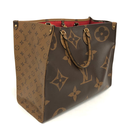 【中古品】【メンズ/レディース】 LOUIS VUITTON ルイ・ヴィトン M45320 モノグラム ジャイアント リバース オンザゴーGM トートバッグ 鞄 179-260713-rs-02-fur カラー：ブラウン/ベージュ 万代Net店