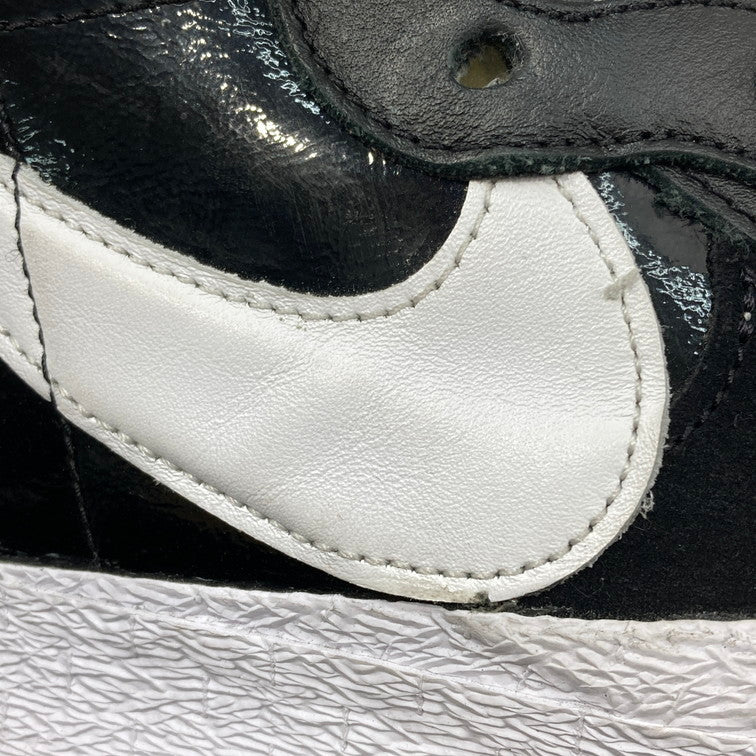 【中古品】【メンズ】 SACAI×NIKE DM6443-001 BLAZER LOW BLACK PATENT LEATHER スニーカー 本体のみ 160-260430-WA-03-iwa サイズ：30cm カラー：ブラック ホワイト 万代Net店