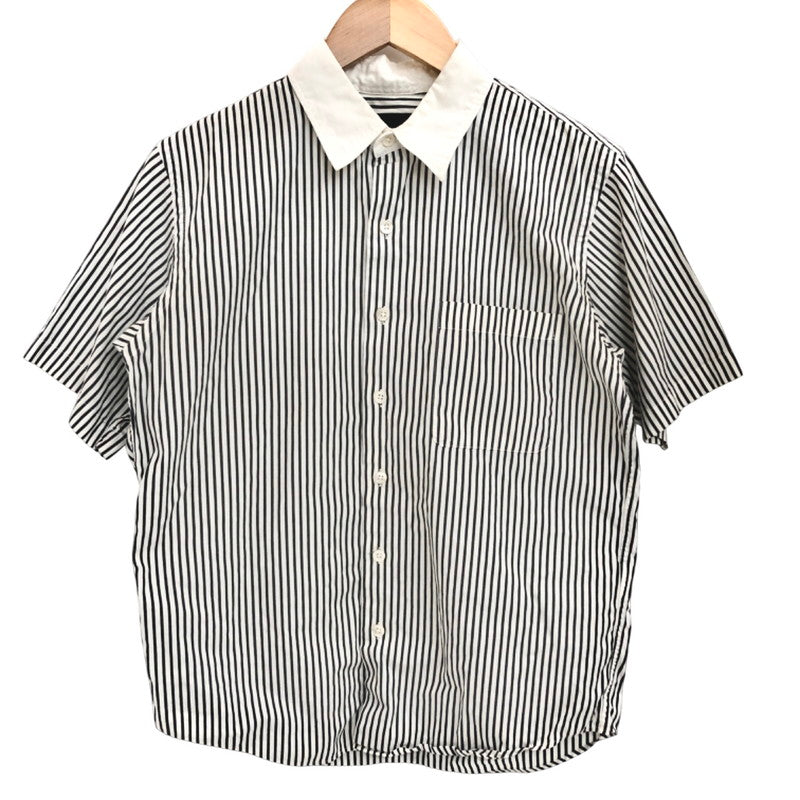 【現状渡し品】【メンズ】 BEAMS ビームス S/S SHIRT ストライプシャツ 半袖 トップス 147-251119-rs-06-fur サイズ：S カラー：ホワイト/ブラック系 万代Net店