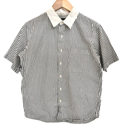 【現状渡し品】【メンズ】 BEAMS ビームス S/S SHIRT ストライプシャツ 半袖 トップス 147-251119-rs-06-fur サイズ：S カラー：ホワイト/ブラック系 万代Net店